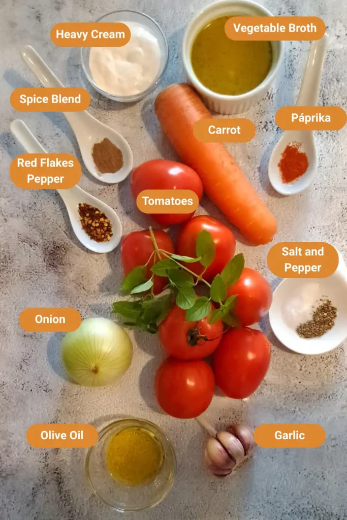 Roasted Tomato Soup with a Carrot Twist: Comfort in a Bowl 21 Roasted Tomato Soup Ingredients