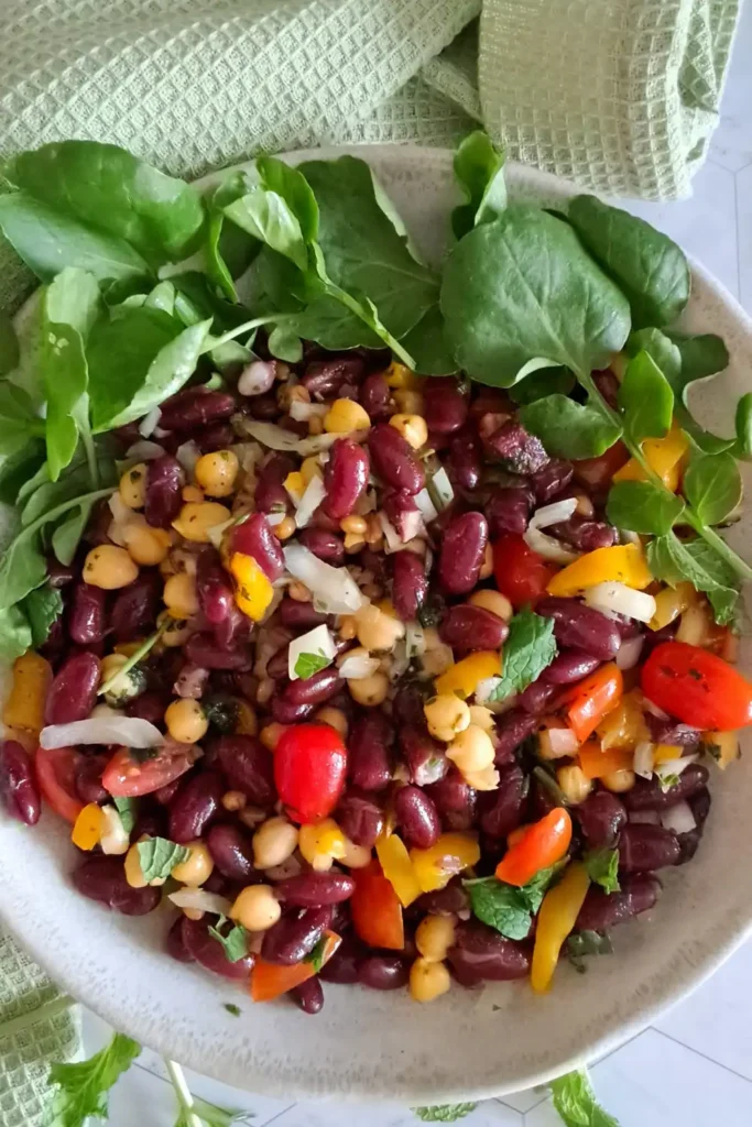 Easy Bean Salad Recipe with Chickpeas and Bulgur – Quick, Healthy, and Tasty 16 Bean Salad Recipe Featured 03