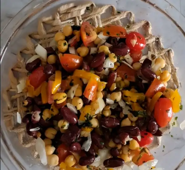 Easy Bean Salad Recipe with Chickpeas and Bulgur – Quick, Healthy, and Tasty 20 Bean Salad Recipe Prep 03