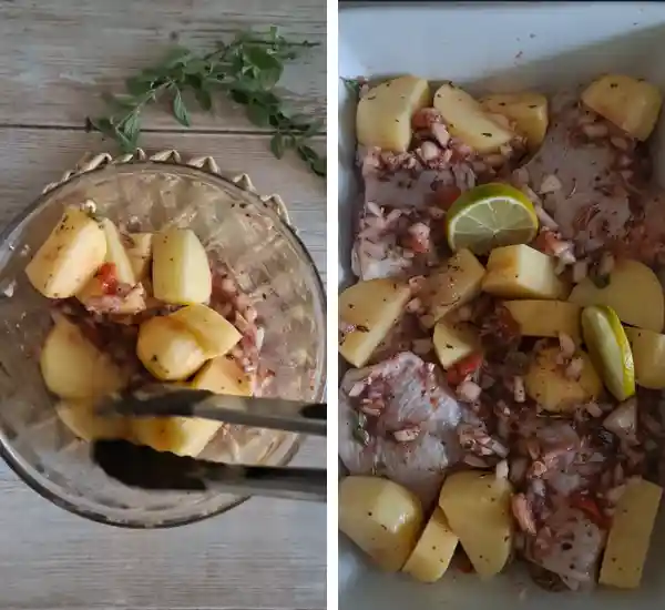 Easy Roasted Chicken Thighs and Potatoes – A Cozy, Oven-Baked Dinner Favorite 24 Roasted Chicken Thighs and Potatoes Prep 03