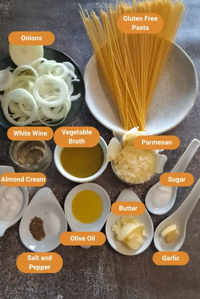 Caramelized Onion Pasta Ingredients 1