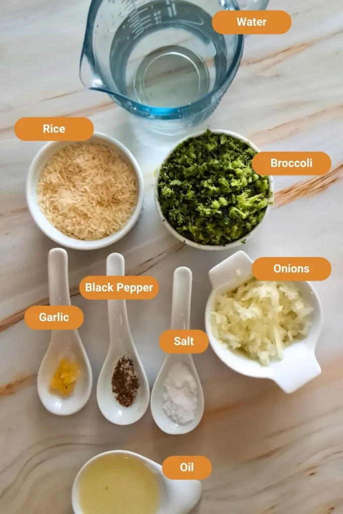 Easy Broccoli Rice Ingredients